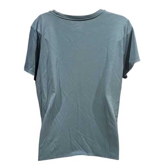 Eileen Fisher Tencel Short Sleeve T Shirt in Blue/Green NWT Size Large - Picture 2 of 7